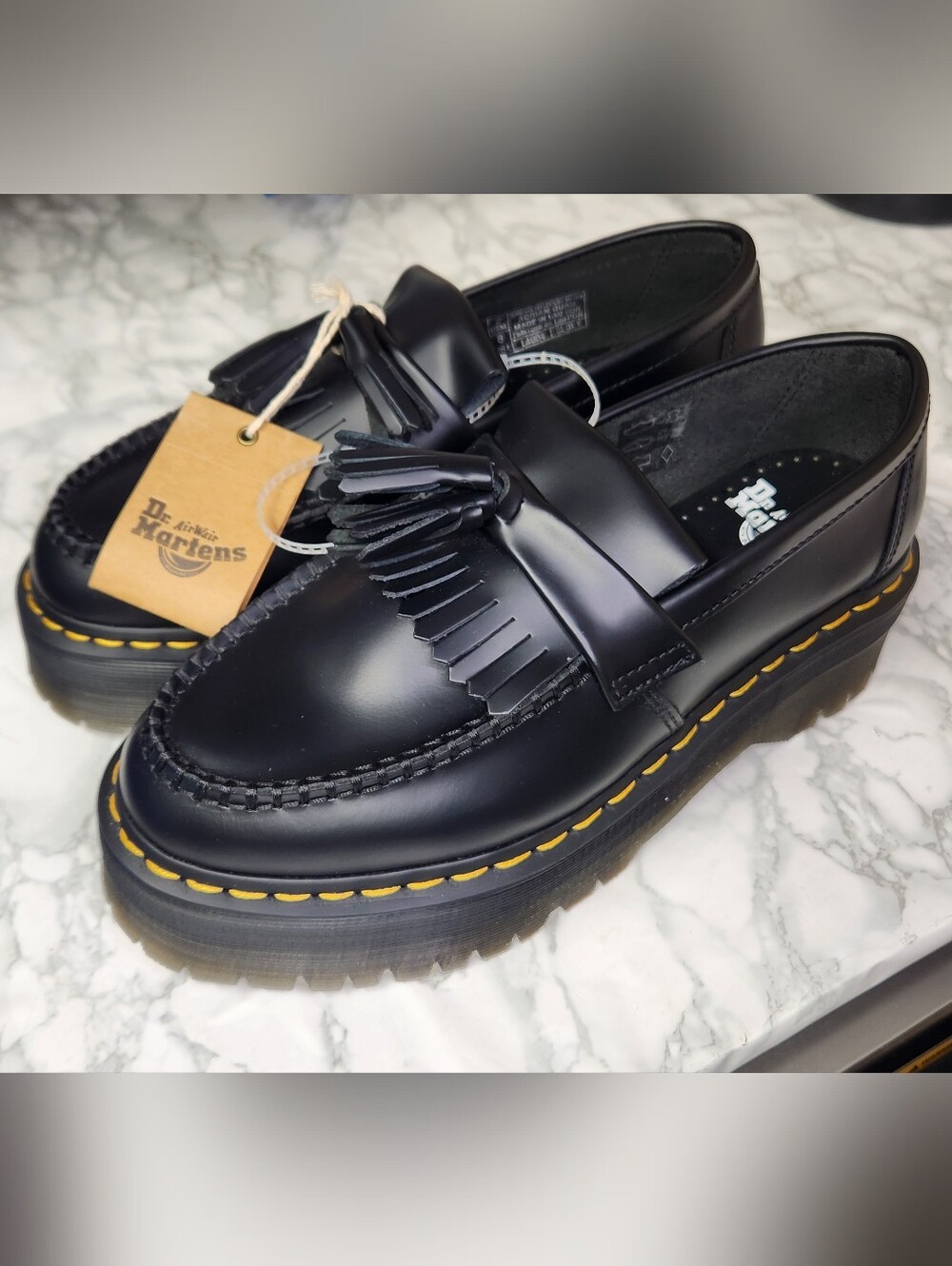 ​NWT Dr. Martens Adrian Quad Platform Tassel Loafers Black - US Women's 8 / UK 6